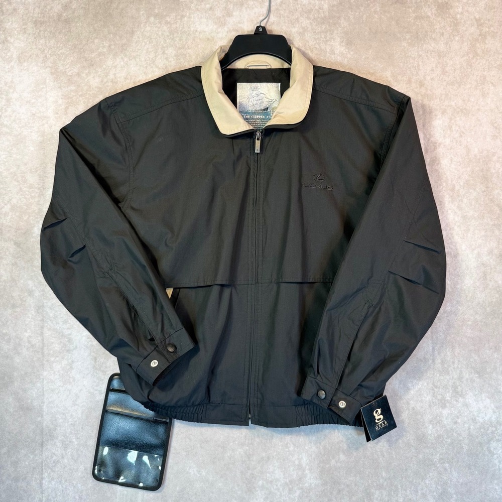 Vintage Lexus Gear for Sports Clipper Jacket Black Cream Men M Auto Corporate